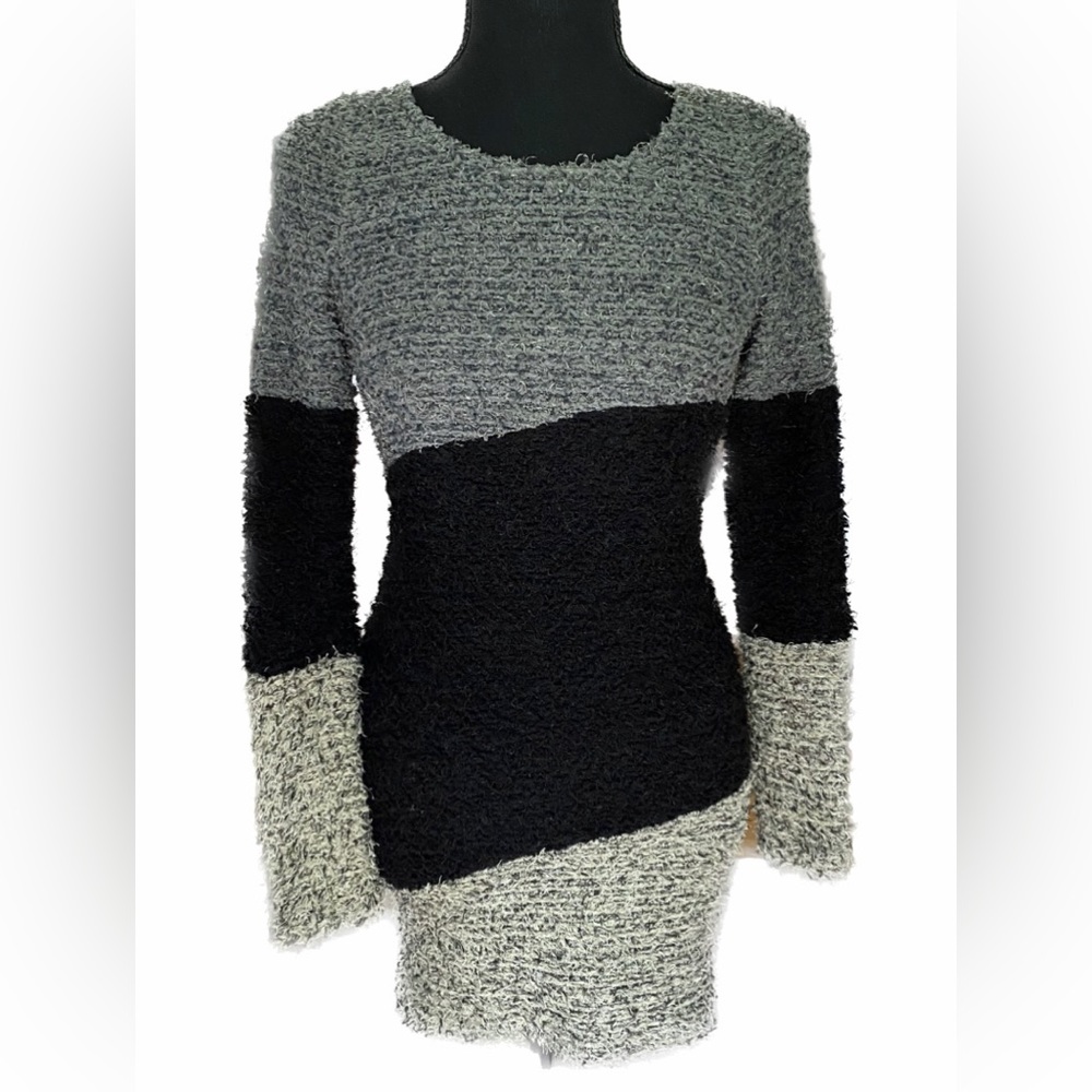 a+ro Colorblock Striped Sweater Dress